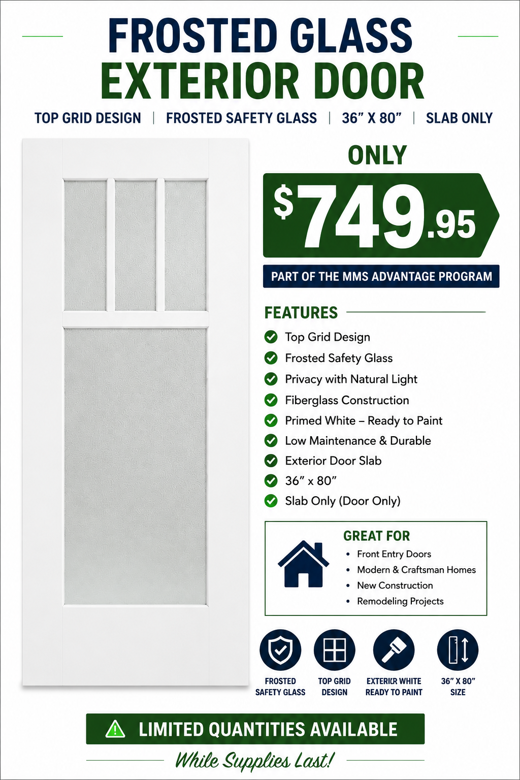 Frosted Glass Exterior Door reference